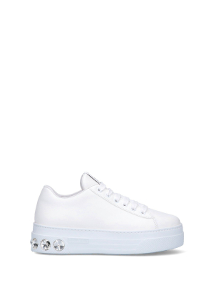 Miu Miu Embellished Platform Sneakers