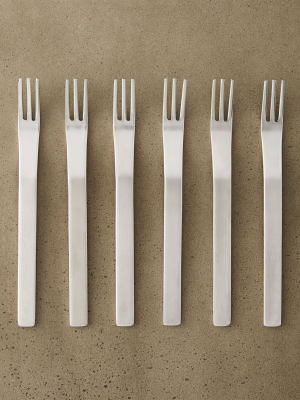 Set Of 6 Mini Stainless Steel Cocktail Forks