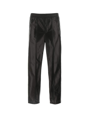 Prada Logo Detail Leather Pants