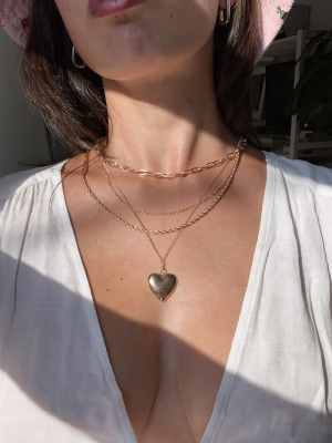 Samantha Heart Locket Layer Necklace