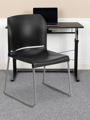 Flash Furniture Hercules Series 880 Lb. Capacity Full Back Contoured Stack Chair With Powder Coated Sled Base