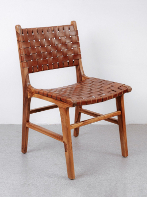 Cahyo Woven Leather Dining Chair