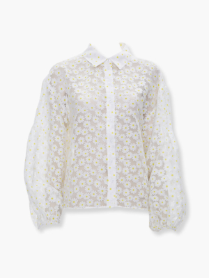 Sheer Daisy Print Shirt