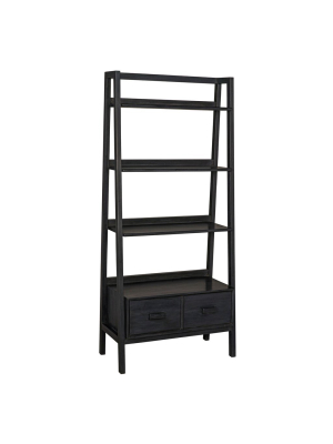 Noir Johnson Bookcase - Charcoal Black