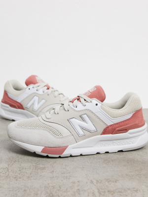 New Balance 997h Sneakers In Cream And Pink