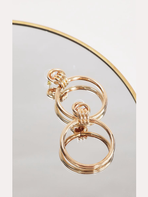 Gold Medium Drop Hoop Earring