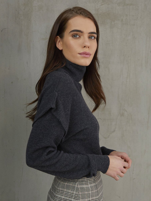 Flange Shoulder Turtleneck