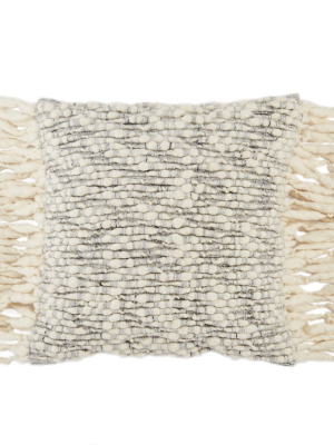 Mahya Textured Pillow In Ivory & Light Gray