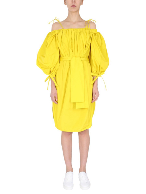 Msgm Balloon Sleeve Midi Dress