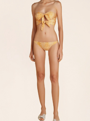 Tortoise Strapless Bikini With Double Knot