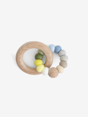 Silicone Bead + Wood Ring Teether - Ocean