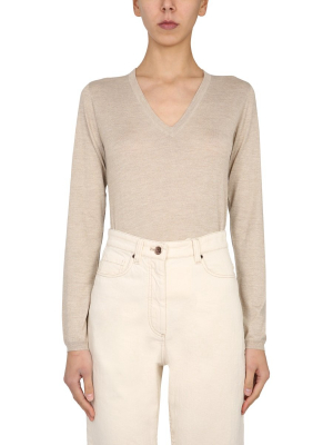 Brunello Cucinelli V-neck Knitted Jumper