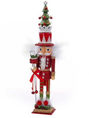 Kurt Adler 15" Hollywood Red And Green Tree Hat Nutcracker