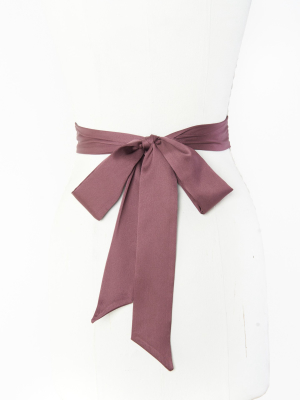 Bridesmaid Sash ~ Dusty Plum Luxe Satin