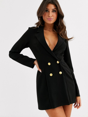 Asos Design Glam Double Breasted Jersey Blazer