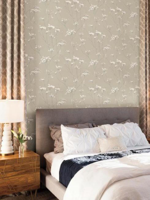 Enchanted Wallpaper In Tan From The Botanical Dreams Collection By Candice Olson For York Wallcoverings