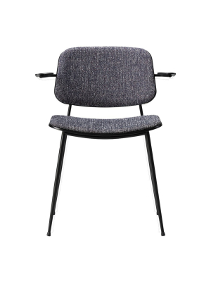 Soborg Armchair - Steel Frame, Seat & Back Upholstered