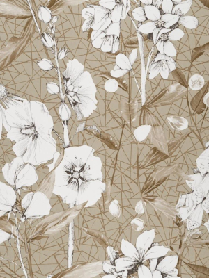 Emelie Wallpaper In Gold From The Mandora Collection By Designers Guild