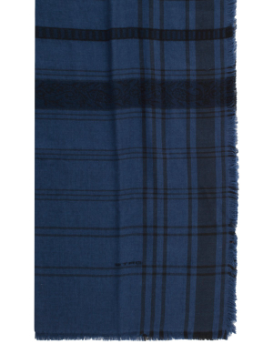 Etro Check Fringed Scarf