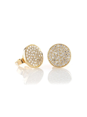 Classic Pave Diamond Disc Studs