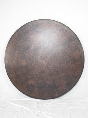 Hammered Copper Round Tabletop - Dark Brown Sanded