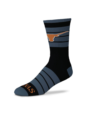 Ncaa Texas Longhorns Men's Quad Black Crew Socks - 10-13