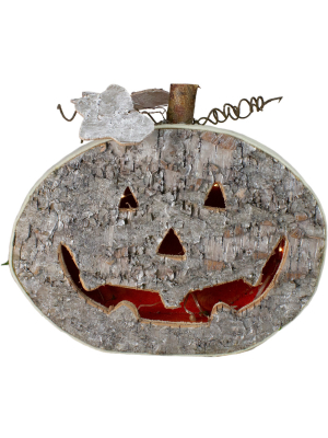 Northlight 12" Gray Led Battery Operated Jack-o-lantern Halloween Table Top Decoration