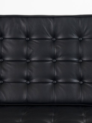 Manhattan - Manhattan Three Seater Sofa, Black Premium Leather