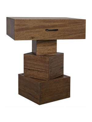 Noir Grobius Dark Walnut Side Table