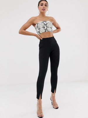 Missguided Cigarette Pants In Black