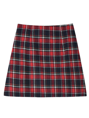 'heather' Red Plaid Mini Skirt