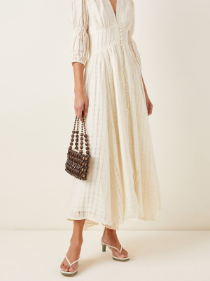 Willow Button-front Linen Gauze Midi Dress