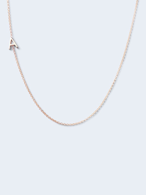 "a" Alphabet Letter Necklace In White Gold