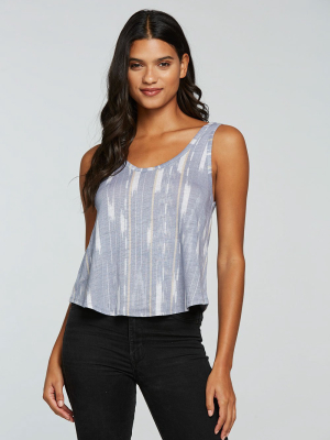 Linen Jersey Flouncy Double Scoop Tank