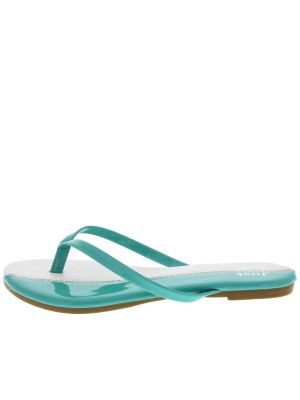 Jesse Mint Color Block Flat Sandal