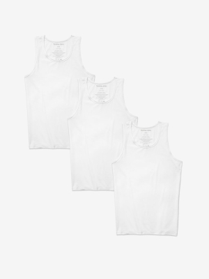 Cotton Basics Tank Stay-tucked Undershirt 3 Pack