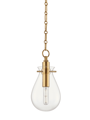 Hudson Valley Lighting Ivy Pendant - Aged Brass & Clear