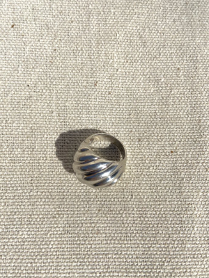 Silver Wavy Dome Ring