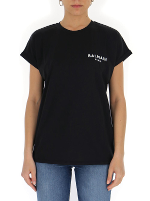 Balmain Flocked Logo T-shirt