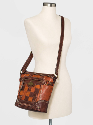 Bolo Zip Closure Patchwork Crossbody Bag