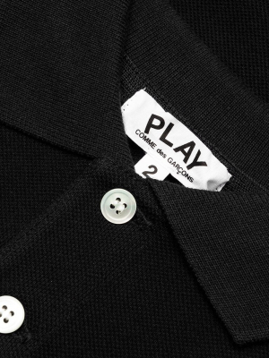 Comme Des Garcons Play Black Emblem Kid's Polo Shirt - Black