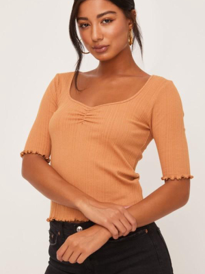 Everly Lettuce Edge Cinched Top