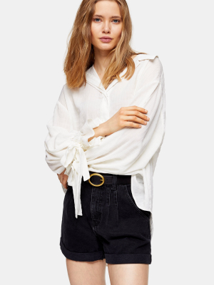 Ivory Oversized Smock Shirt