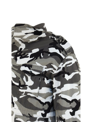 Balenciaga Off-shoulder Military Parka Coat