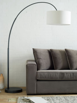 Overarching Linen Shade Floor Lamp