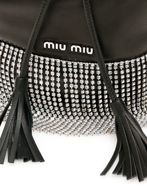 Miu Miu Crystal Fringe Bucket Bag