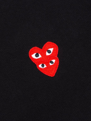 Comme Des Garcons Play Stacked Heart Hooded Sweatshirt - Black