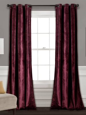 Set Of 2 Prima Velvet Room Darkening Window Curtain Panels - Lush Décor