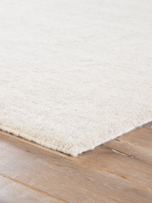 Beecher Handmade Solid Ivory & Gray Area Rug