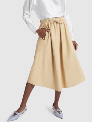 Paneled Leather Skirt
